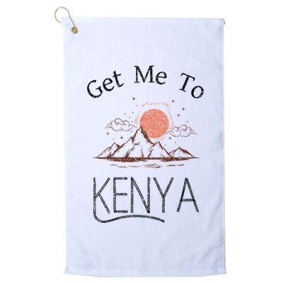 Get Me To Kenya Vintage Vacation Golf Towel