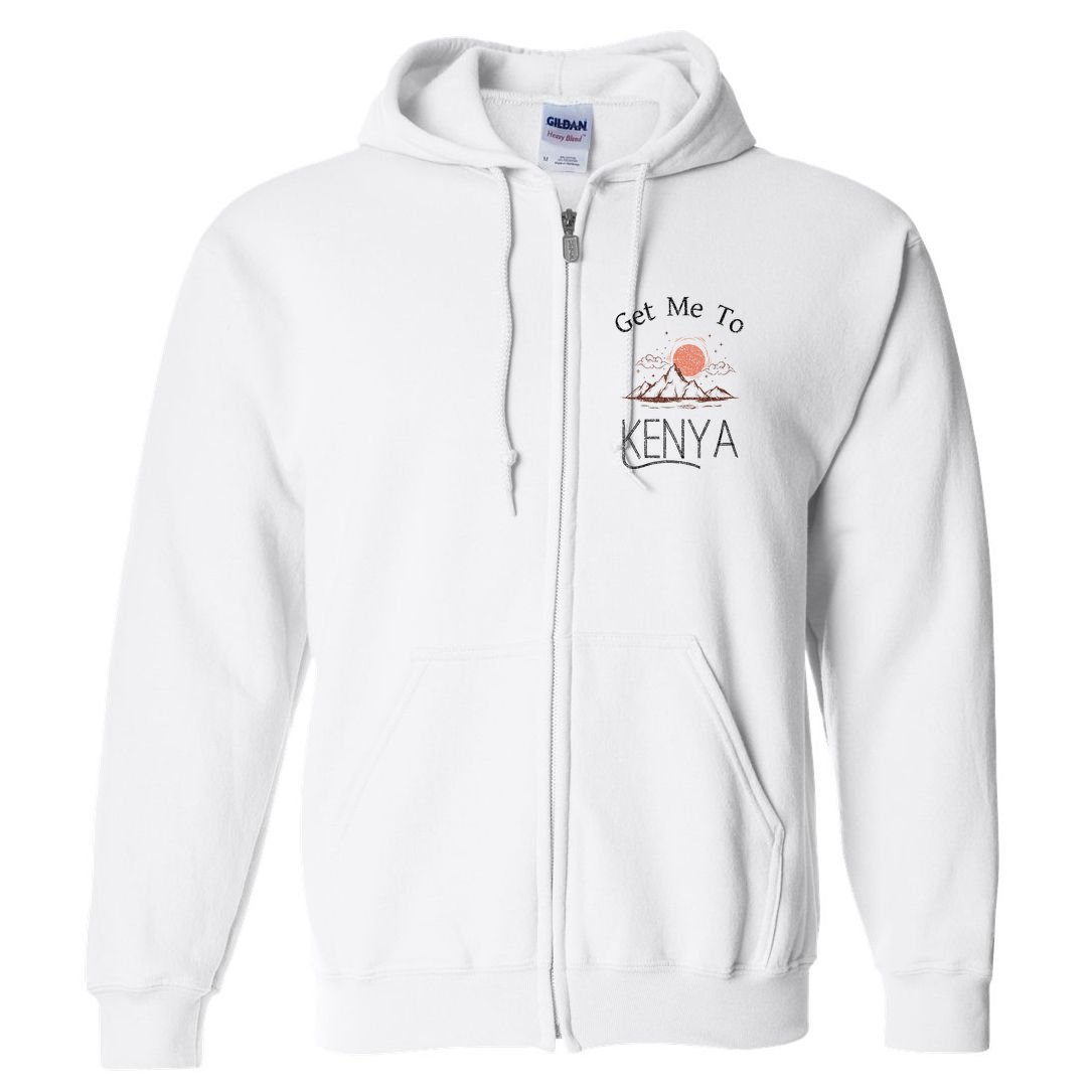 Get Me To Kenya Vintage Vacation Full Zip Hoodie