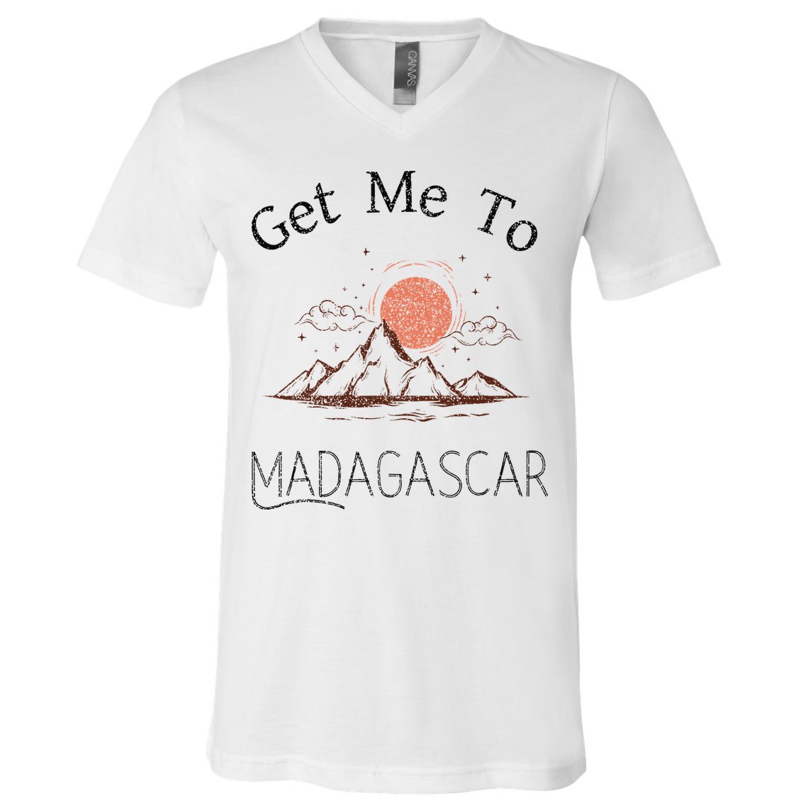 Get Me To Madagascar Vintage Vacation V-Neck T-Shirt
