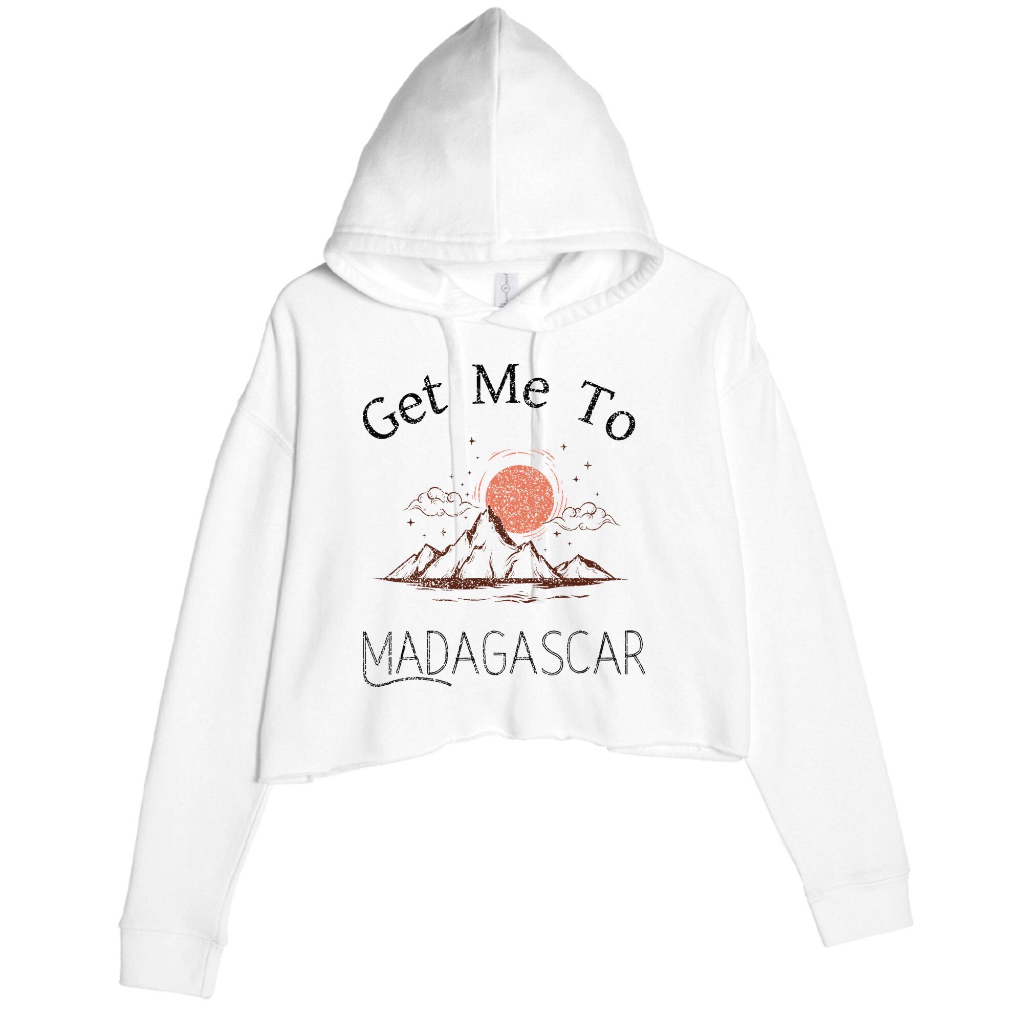 Get Me To Madagascar Vintage Vacation Crop Fleece Hoodie