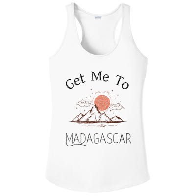 Get Me To Madagascar Vintage Vacation Ladies PosiCharge Competitor Racerback Tank