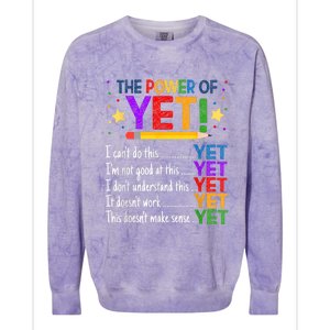 Growth Mindset Teacher Kindness Power Of Yet Inspirational Colorblast Crewneck Sweatshirt