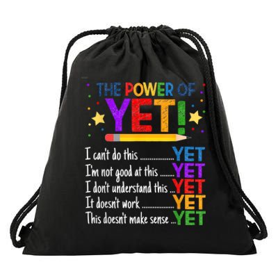 Growth Mindset Teacher Kindness Power Of Yet Inspirational Drawstring Bag