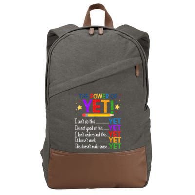 Growth Mindset Teacher Kindness Power Of Yet Inspirational Cotton Canvas Backpack