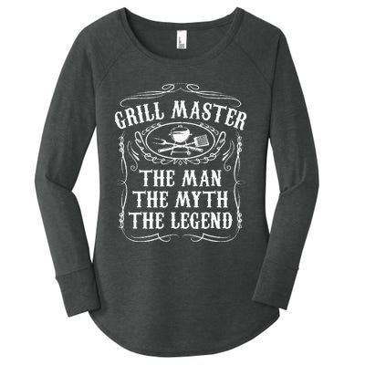 Grill Master The Man The Myth Legend Funny BBQ Smoker Gift Women's Perfect Tri Tunic Long Sleeve Shirt