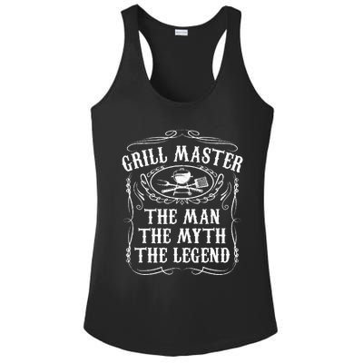 Grill Master The Man The Myth Legend Funny BBQ Smoker Gift Ladies PosiCharge Competitor Racerback Tank