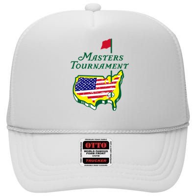 Green Masters Tournament High Crown Mesh Back Trucker Hat