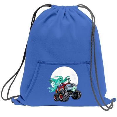 Ghost Monster Truck Funny Creepy Halloween Spirit Scary Gift Sweatshirt Cinch Pack Bag