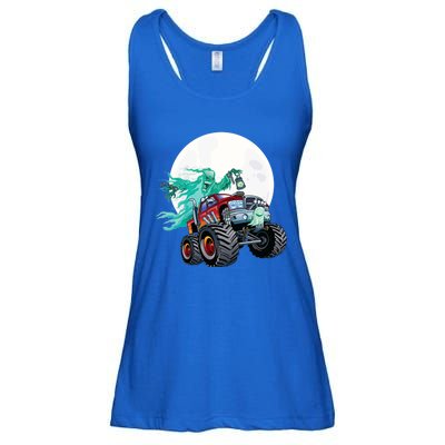 Ghost Monster Truck Funny Creepy Halloween Spirit Scary Gift Ladies Essential Flowy Tank