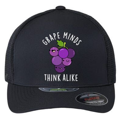 Grape Minds Think Alike Funny Fruit Pun Flexfit Unipanel Trucker Cap