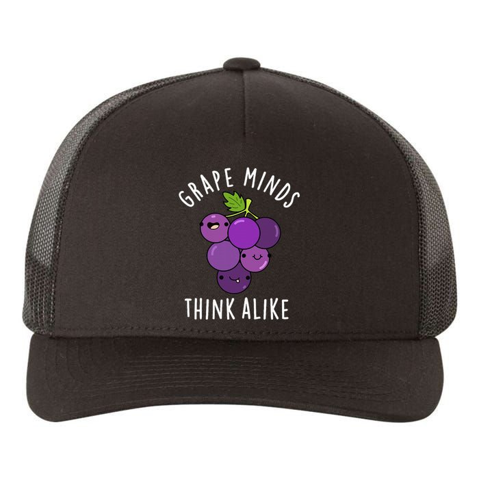 Grape Minds Think Alike Funny Fruit Pun Yupoong Adult 5-Panel Trucker Hat