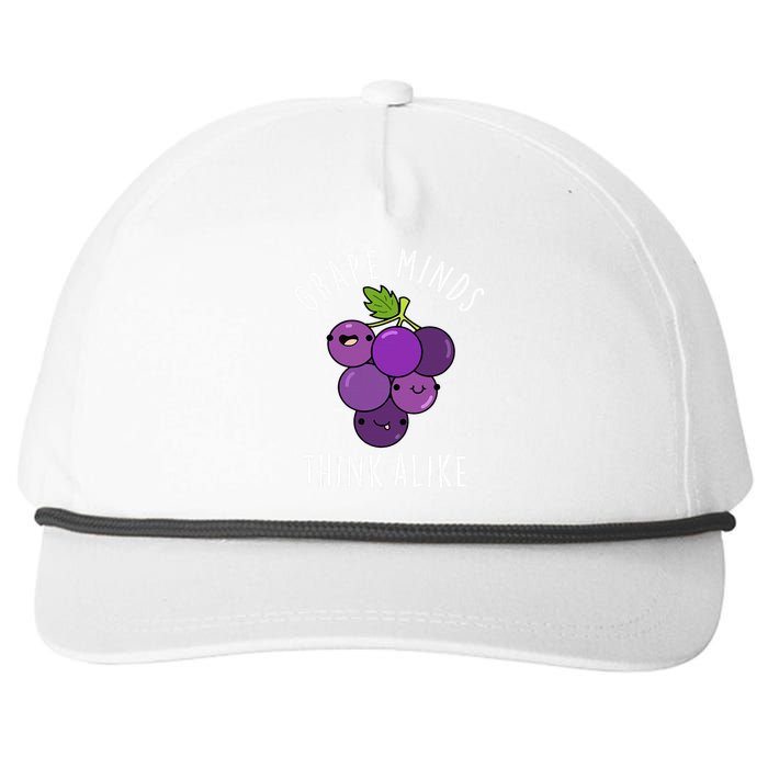 Grape Minds Think Alike Funny Fruit Pun Snapback Five-Panel Rope Hat