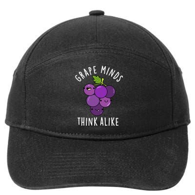 Grape Minds Think Alike Funny Fruit Pun 7-Panel Snapback Hat