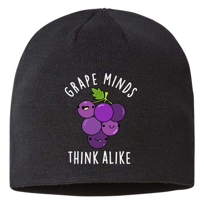 Grape Minds Think Alike Funny Fruit Pun Sustainable Beanie