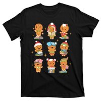 Gingerbread Man Teacher Christmas Reading Book Librarian T-Shirt