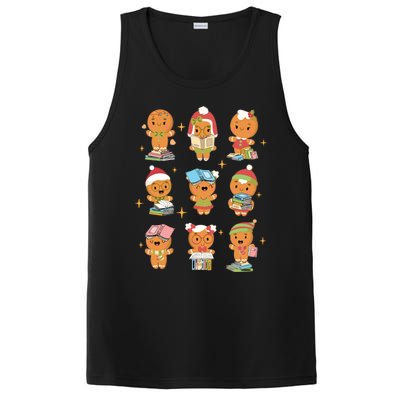 Gingerbread Man Teacher Christmas Reading Book Librarian PosiCharge Competitor Tank