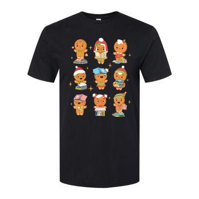 Gingerbread Man Teacher Christmas Reading Book Librarian Softstyle CVC T-Shirt