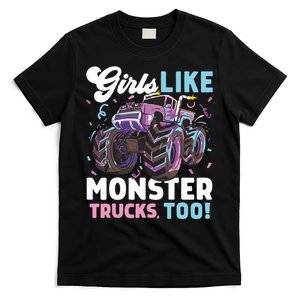 Girls Monster Truck Cute Girls Like Monster Trucks Too T-Shirt