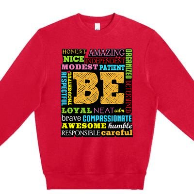 Growth Mindset Teacher Positive Thinking Gift Premium Crewneck Sweatshirt