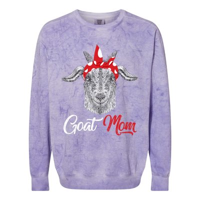 Goat Mom Tee Mama Mother Animal Pet Farm Lover Mother's Day Gift Colorblast Crewneck Sweatshirt