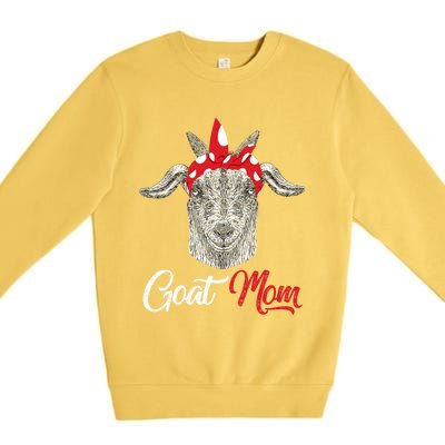 Goat Mom Tee Mama Mother Animal Pet Farm Lover Mother's Day Gift Premium Crewneck Sweatshirt