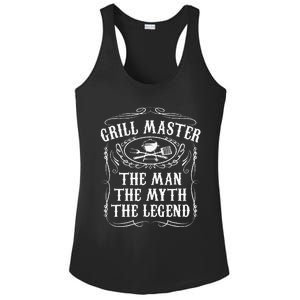 Grill Master The Man The Myth Legend Funny BBQ Smoker Gift Ladies PosiCharge Competitor Racerback Tank