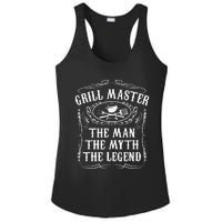 Grill Master The Man The Myth Legend Funny BBQ Smoker Gift Ladies PosiCharge Competitor Racerback Tank