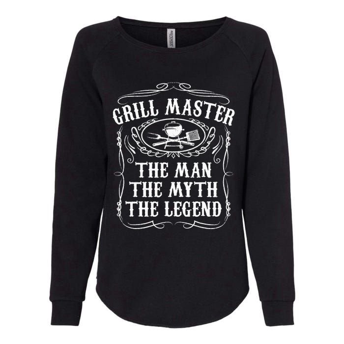 Grill Master The Man The Myth Legend Funny BBQ Smoker Gift Womens California Wash Sweatshirt