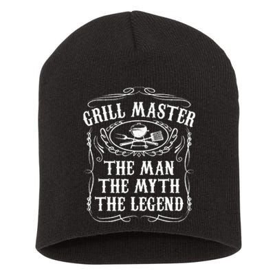 Grill Master The Man The Myth Legend Funny BBQ Smoker Gift Short Acrylic Beanie