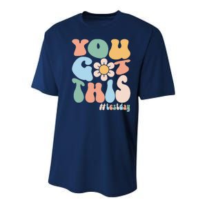 Groovy Motivational Testing Day Teacher Student You Got This Youth Performance Sprint T-Shirt