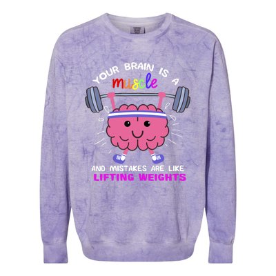 Growth Mindset Teacher, Inspirationals Colorblast Crewneck Sweatshirt