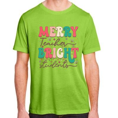 Groovy Merry Teacher Bright Students Funny Christmas Teacher Gift Adult ChromaSoft Performance T-Shirt