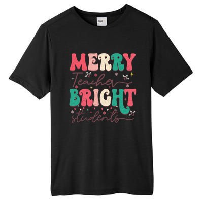 Groovy Merry Teacher Bright Students Funny Christmas Teacher Gift Tall Fusion ChromaSoft Performance T-Shirt