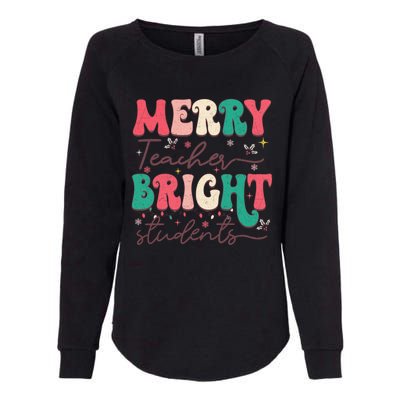 Groovy Merry Teacher Bright Students Funny Christmas Teacher Gift Womens California Wash Sweatshirt