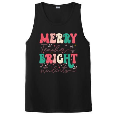 Groovy Merry Teacher Bright Students Funny Christmas Teacher Gift PosiCharge Competitor Tank