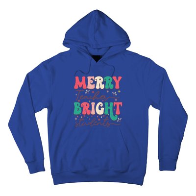 Groovy Merry Teacher Bright Students Funny Christmas Teacher Gift Hoodie