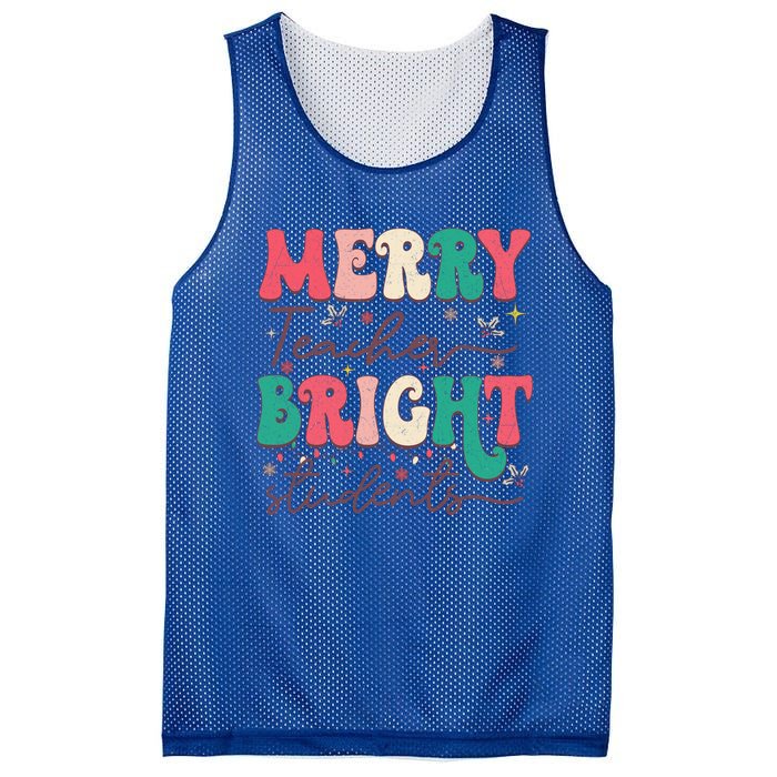 Groovy Merry Teacher Bright Students Funny Christmas Teacher Gift Mesh Reversible Basketball Jersey Tank