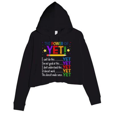 Growth Mindset Teacher Kindness Power Of Yet Inspirational Crop Fleece Hoodie