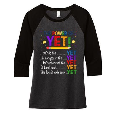 Growth Mindset Teacher Kindness Power Of Yet Inspirational Women's Tri-Blend 3/4-Sleeve Raglan Shirt