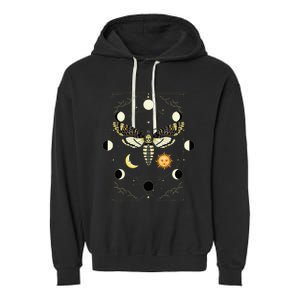 Goth Moth Tarot Card Moth Garment-Dyed Fleece Hoodie