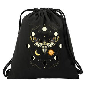 Goth Moth Tarot Card Moth Drawstring Bag