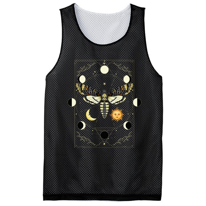 Goth Moth Tarot Card Moth Mesh Reversible Basketball Jersey Tank