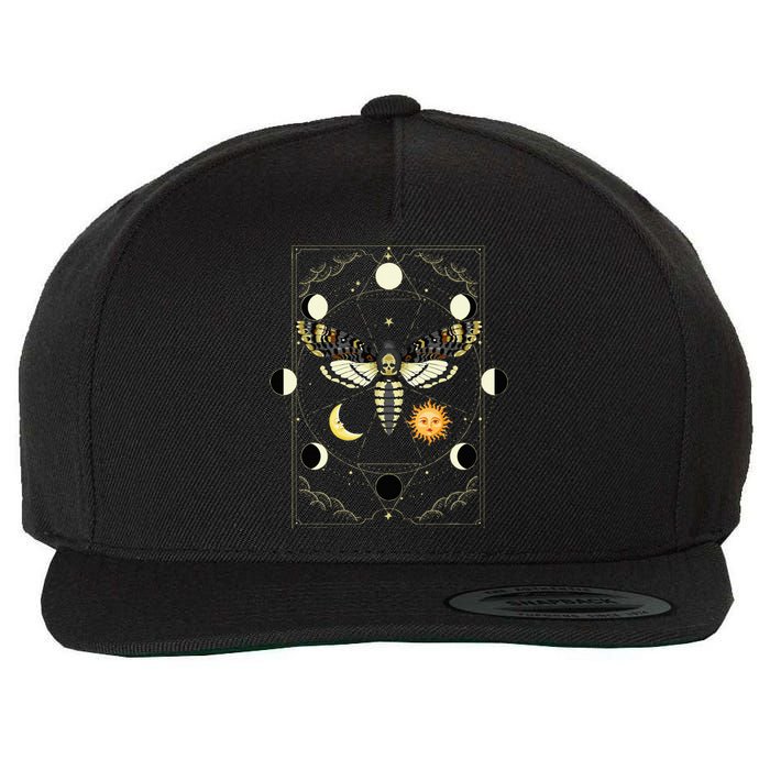 Goth Moth Tarot Card Moth Wool Snapback Cap