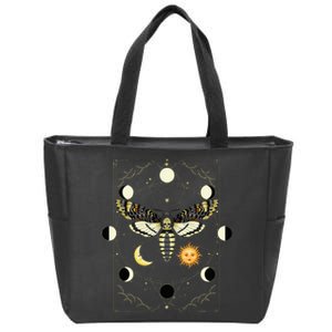 Goth Moth Tarot Card Moth Zip Tote Bag