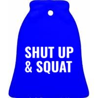 Gym Motivation To Do Squats Gift Ceramic Bell Ornament