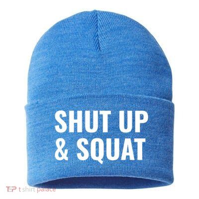 Gym Motivation To Do Squats Gift Sustainable Knit Beanie