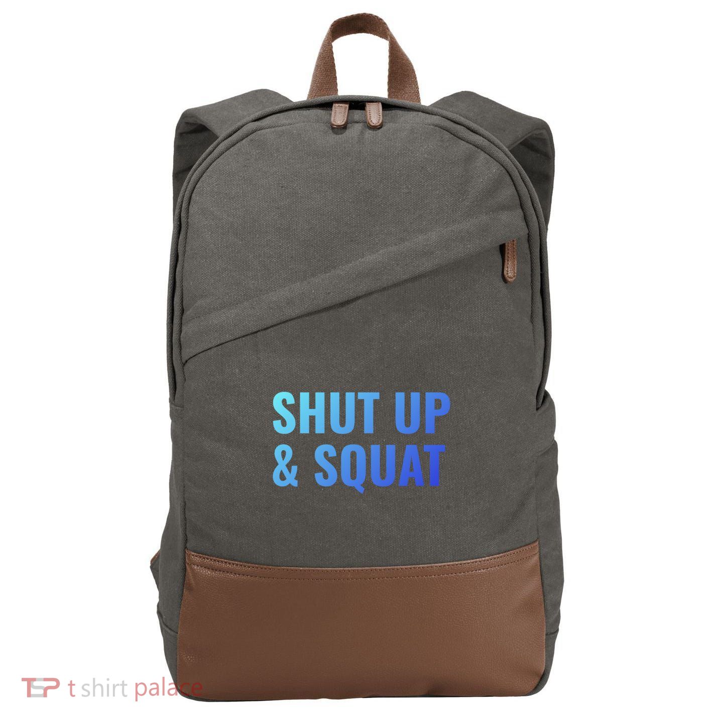 Gym Motivation To Do Squats Gift Cotton Canvas Backpack