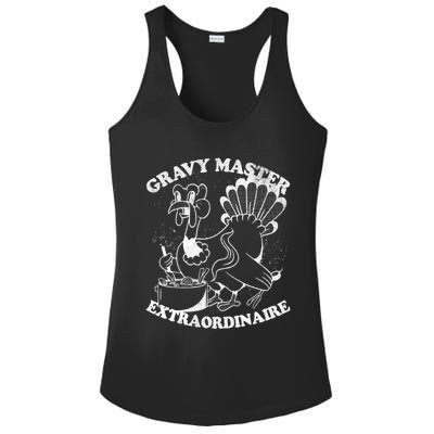 Gravy Master Thanksgiving Turkey Retro Vintage Food Family Ladies PosiCharge Competitor Racerback Tank