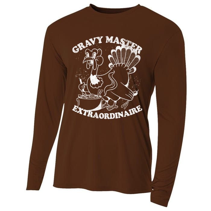 Gravy Master Thanksgiving Turkey Retro Vintage Food Family Cooling Performance Long Sleeve Crew