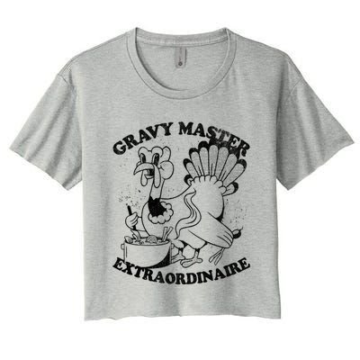 Gravy Master Thanksgiving Turkey Retro Vintage Food Family Women's Crop Top Tee